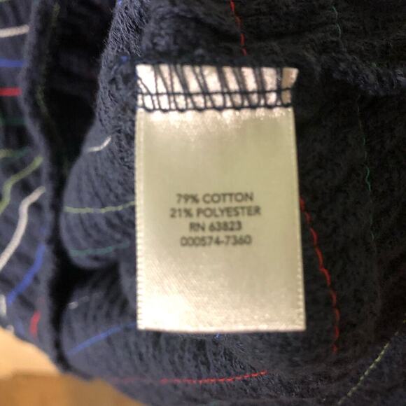 CJ Banks Navy Blue Striped Stretchy Tank Top Gathered Colorful 4th of July - 1X - Picture 4 of 5